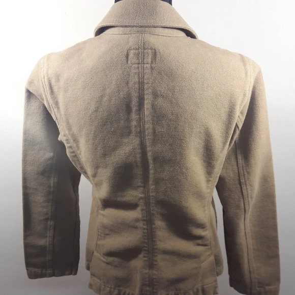 AEO Button Down Blazer Jacket Peacoat M Tan Brown - Picture 2 of 3